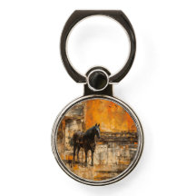 Majestueus Paard in Abstracte zonsondergang