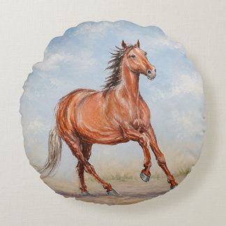 Majestueus Paard Rond Kussen