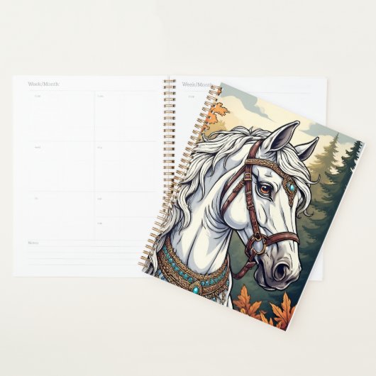 Majestueus paard versierd met gouden juwelen planner (Display)