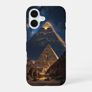 Majestueus piramidecomplex bij nacht ontwerp voor iPhone 16 hoesje