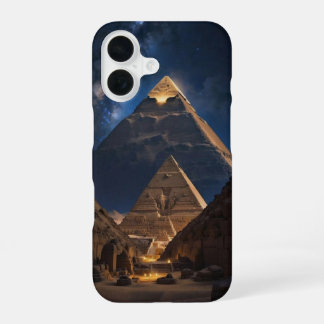 Majestueus piramidecomplex bij nacht ontwerp voor  iPhone 16 hoesje