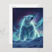 Majestueus Polar Beer Design met noorderlicht Feestdagenkaart (Voorkant / Achterkant)
