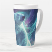 Majestueus Polar Beer Design met noorderlicht Latte Mok (Rechterhoek)