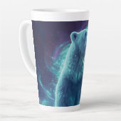 Majestueus Polar Beer Design met noorderlicht Latte Mok (Linkerhoek)