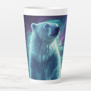 Majestueus Polar Beer Design met noorderlicht Latte Mok