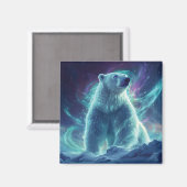 Majestueus Polar Beer Design met noorderlicht Magneet (Voorkant / Achterkant)