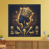 Majestueus portret van Afrikaanse koningin Canvas Afdruk (Insitu (Woonkamer))