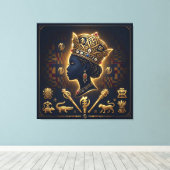 Majestueus portret van Afrikaanse koningin Canvas Afdruk (Insitu (Houten vloer))