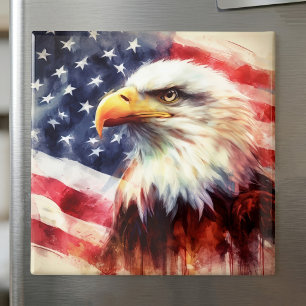 Majestueus Portret van een Amerikaanse Zeearend me Magneet