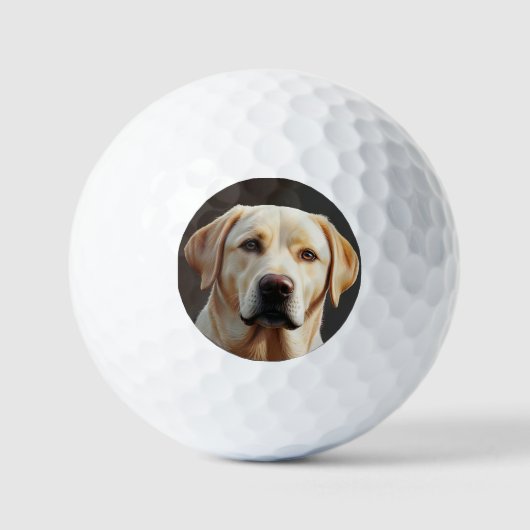 Majestueus realistisch labrador retriever olieverf golfballen (Voorkant)