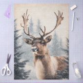 Majestueus rendier in Snowy Forest Decoupage Tissuepapier (Craft)
