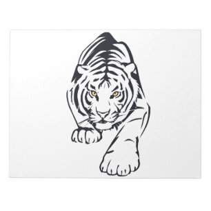 Majestueus tijgersilhouet in gedurfde vectorkunst notitieblok