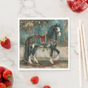 Majestueus Victoriaans Kerstpaard Servet