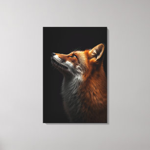 Majestueus Vossenportret, Kracht & Koninklijk Vert Canvas Afdruk