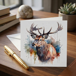 Majestueus Waterkleur Eland Portret Notitiekaartje