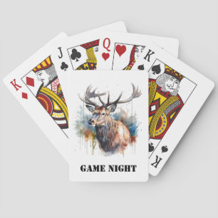 Majestueus Waterverf Eland Portret, op maat Pokerkaarten