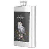 Majestueus winter sneeuwuil monogram aangepaste na flacon (Links)