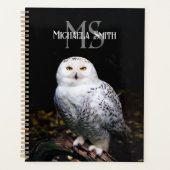 Majestueus winter sneeuwuil monogram aangepaste na planner (Voorkant)