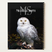 Majestueus winter sneeuwuil monogram aangepaste na planner (Achterkant)