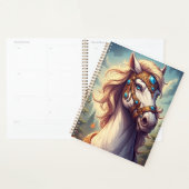 Majestueus wit paard versierd met gouden juwelen planner (Display)