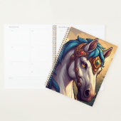 Majestueus wit paard versierd met gouden juwelen planner (Display)