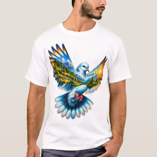 Majestueuse bergvogel natuur landschap t-shirt
