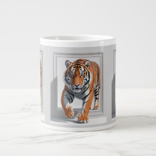 Majestueuze 3D Tiger Illustratie   hyperrealistisc Extra Grote Beker