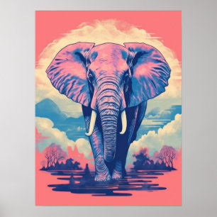 Majestueuze aanwezigheid: de levendige olifant poster