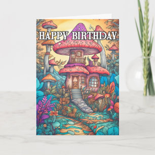 Majestueuze Abstracte paddenstoel hut illustratie Kaart