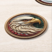 Majestueuze Adelaar Ingekaderd Ronde Kartonnen Onderzetter (Gebogen)
