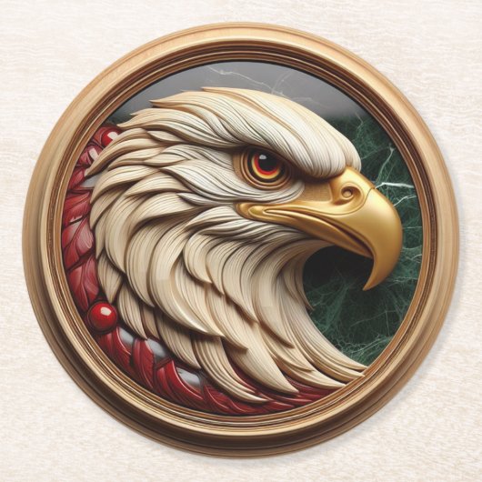 Majestueuze Adelaar Ingekaderd Ronde Kartonnen Onderzetter (Voorkant)