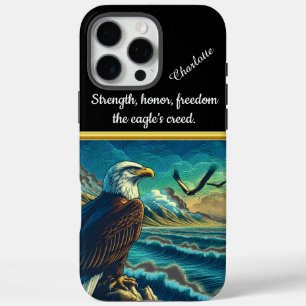 Majestueuze adelaar met uitzicht op een levendige  iPhone 16 pro max hoesje
