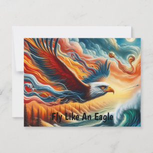 Majestueuze adelaar vliegen als een adelaar fantas briefkaart