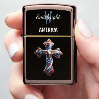Majestueuze Amerikaanse vlag kruis met stijgende a