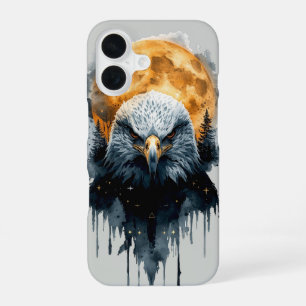 Majestueuze Amerikaanse Zeearend Aquarel Maan Natu iPhone 16 Hoesje