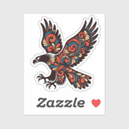 Majestueuze Arend in Vlucht - Decoratief Paisley F Sticker