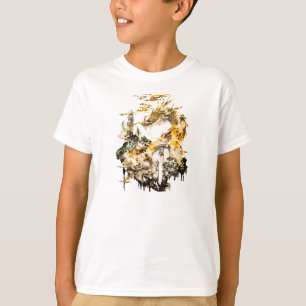 Majestueuze Aziatische Mythologie Draak Tempel Fan T-shirt