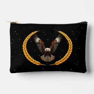 Majestueuze Bald Eagle in vlucht met gouden laurie Etui
