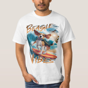 Majestueuze Beagle Hond Surfen de Reuzengolven T-shirt
