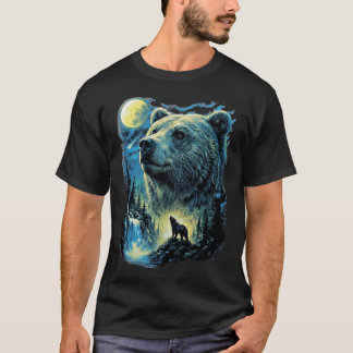 Majestueuze Beer Onder Maneschijn Natuurkunst T-shirt
