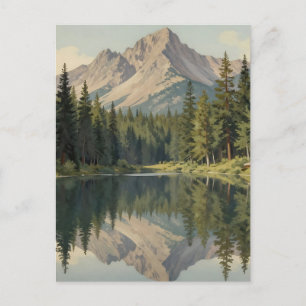 Majestueuze bergmeerreflectie briefkaart