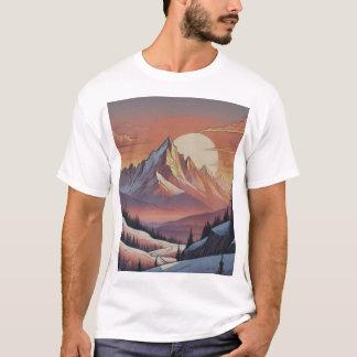 Majestueuze besneeuwde berglandschapskunst t-shirt