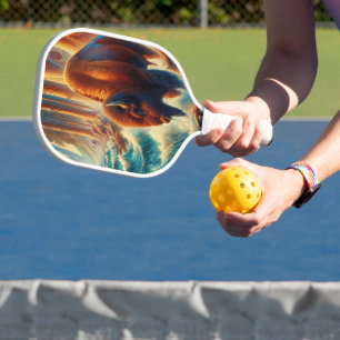 majestueuze bizon staat hoog pickleball paddle