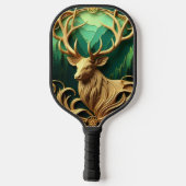 Majestueuze bok staren in een serene bos pickleball paddle (Achterkant)