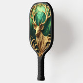 Majestueuze bok staren in een serene bos pickleball paddle (Links)