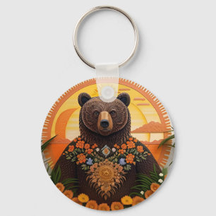 Majestueuze bruine beer sleutelhanger
