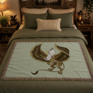 Majestueuze Bruine Fantasie Griffin Mythische Gryp Deken