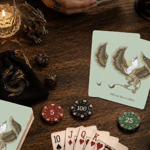 Majestueuze Bruine Fantasie Griffin Mythische Gryp Pokerkaarten
