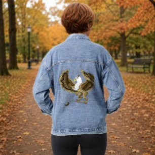 Majestueuze Bruine Fantasie Griffioen Mythische Gr Denim Jacket