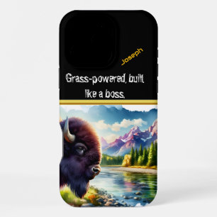 Majestueuze Buffalo bij de rustige rivier bij zons iPhone 16 Pro Max Hoesje